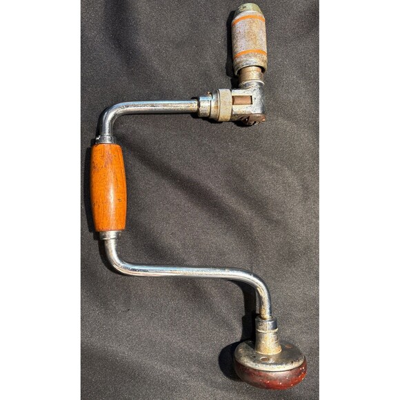 VTG Stanley No 923 12" Ratcheting Reversible Hand Brace Drill Auger Great Tool - Picture 1 of 12